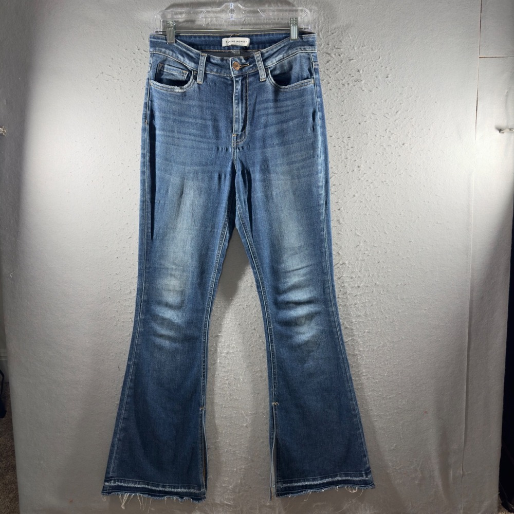 3286 | Flying Monkey Rolling in the Blues High Rise Split Seam Flare Jeans 28